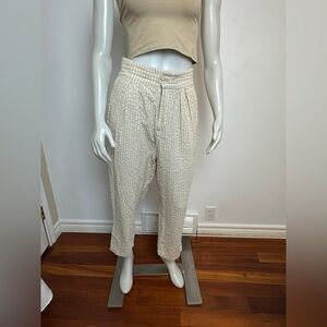Urban Outfitters - High Waisted Sand and Sable Stripe Cropped pants.  Medium.